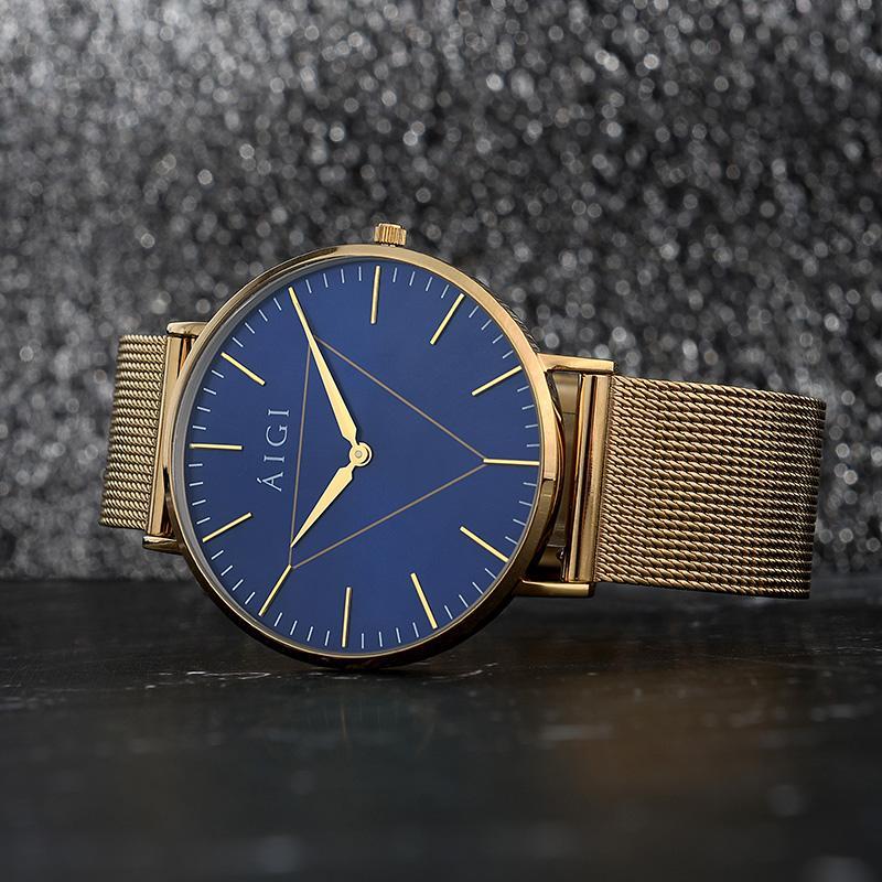 BARENTS SEA 40MM 19 - GULL MESH herreklokke fra norsk klokkemerke AIGI