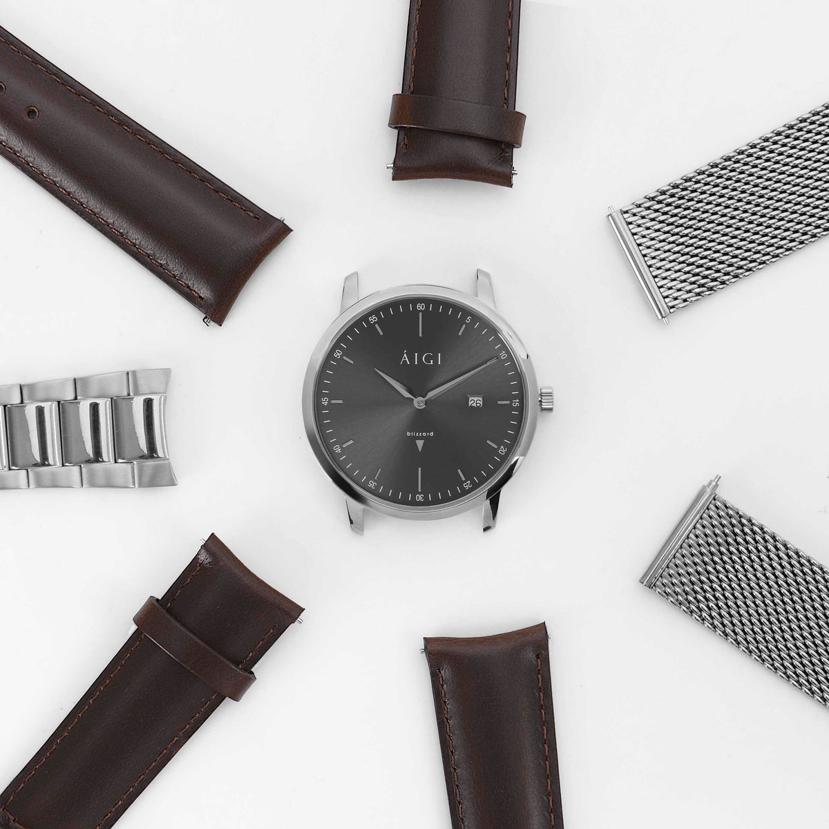 BLIZZARD 40MM - MESH herreklokke fra norsk klokkemerke AIGI