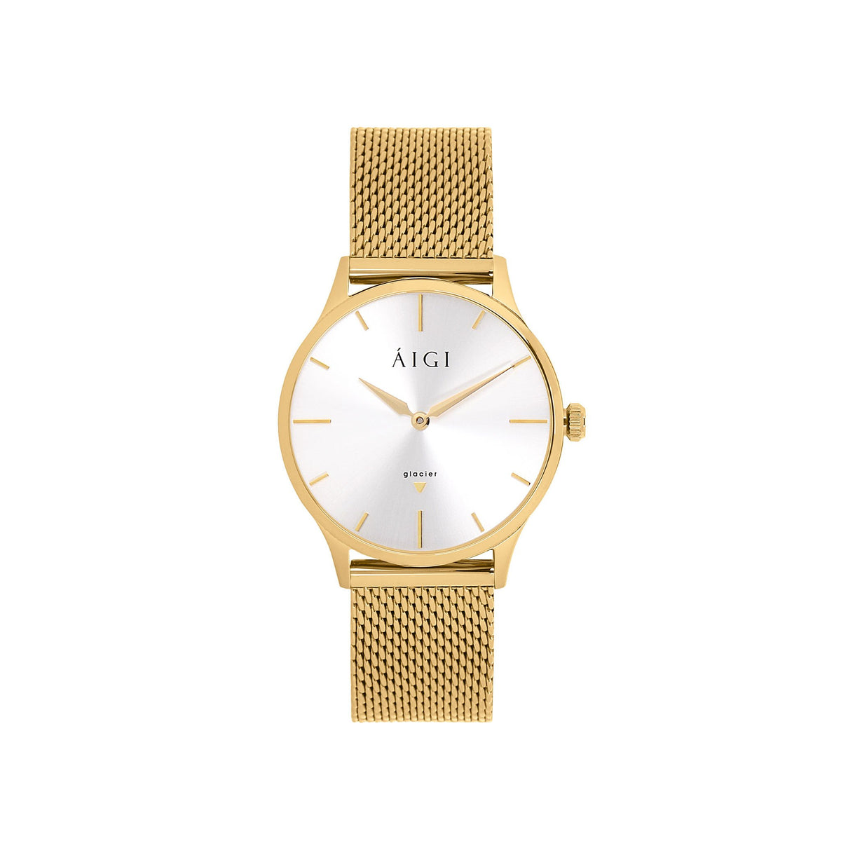 GLACIER GOLD 36MM - MESH dameklokke fra norsk klokkemerke AIGI