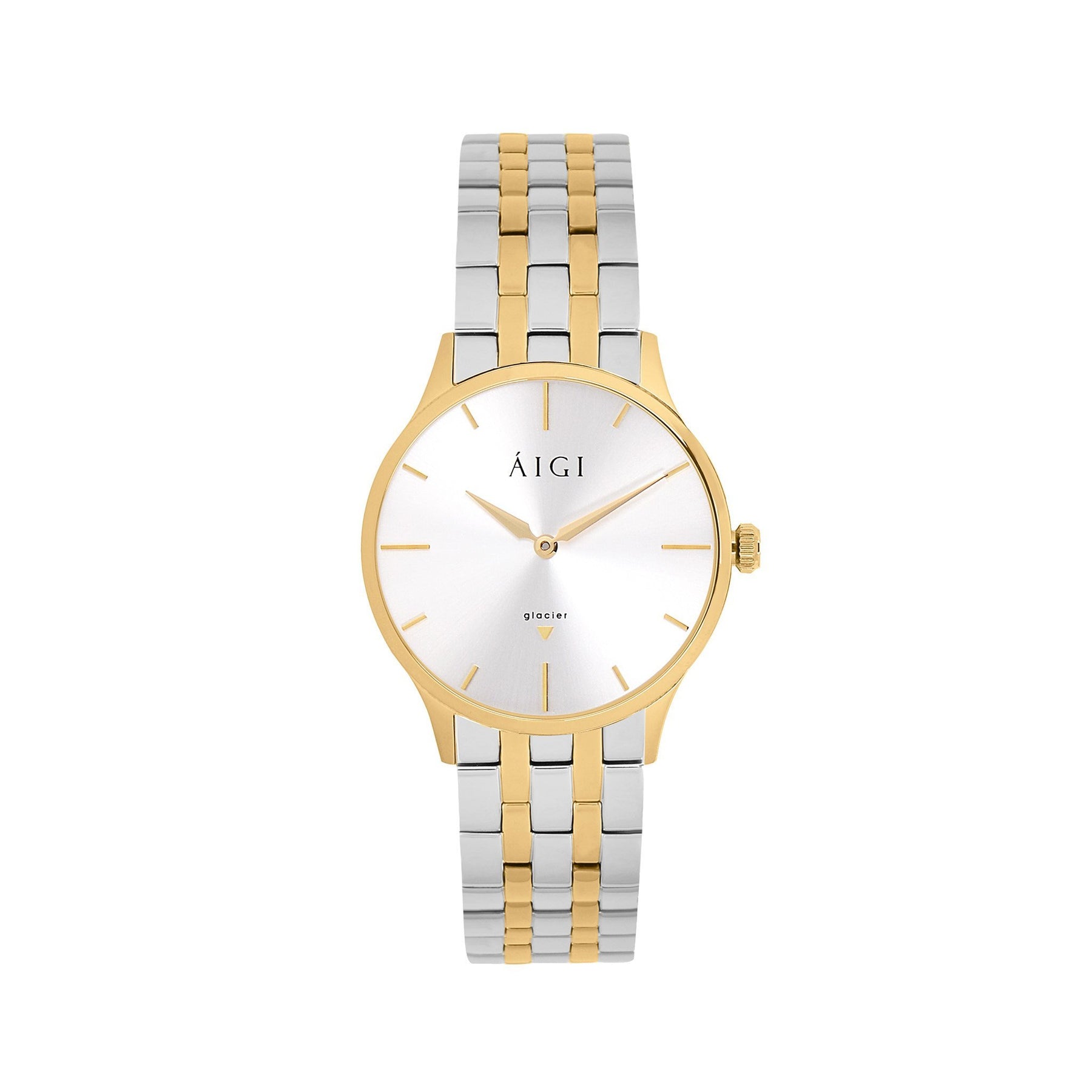 GLACIER GOLD 36MM - TWO-TONE dameklokke fra norsk klokkemerke AIGI