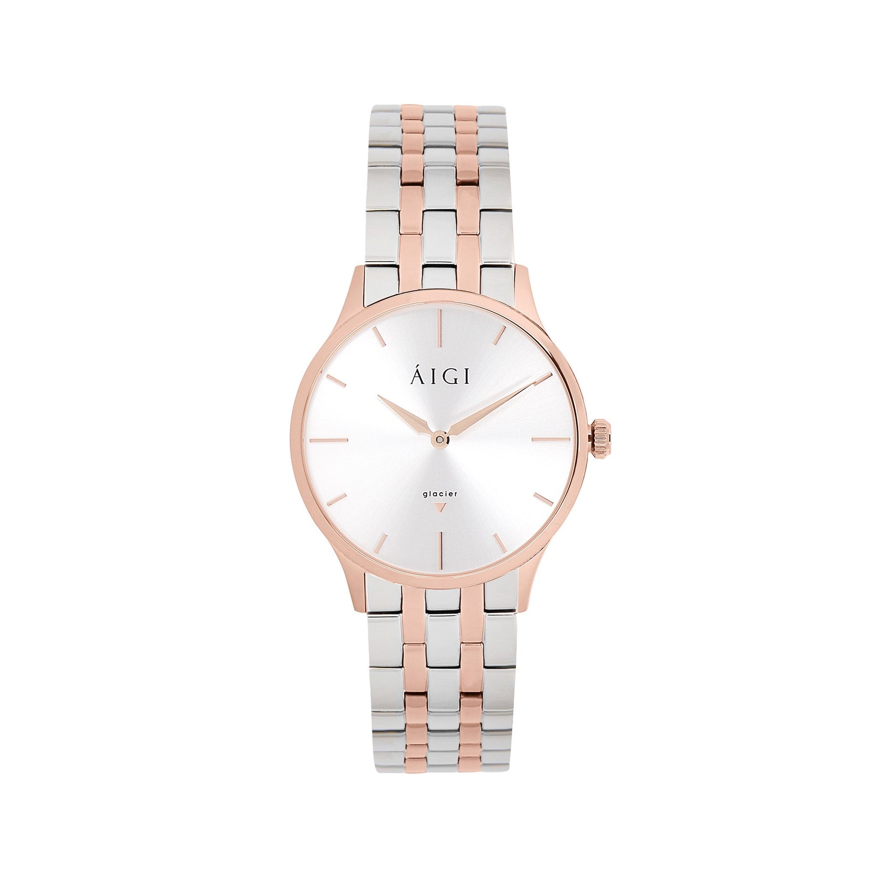 GLACIER ROSE 36MM - TWO-TONE dameklokke fra norsk klokkemerke AIGI
