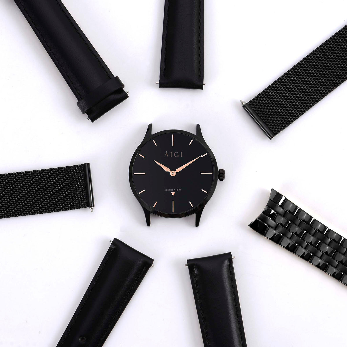 MØRKETID 36MM - LENKE dameklokke fra norsk klokkemerke AIGI