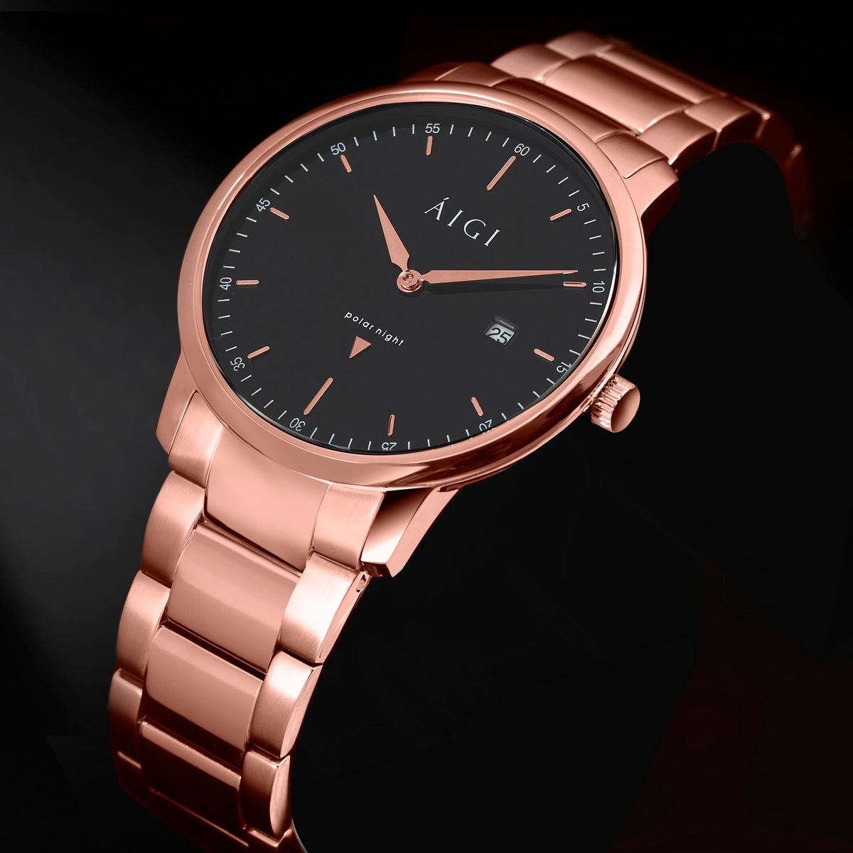 AIGI Morketid 40MM Herreklokke med lenke