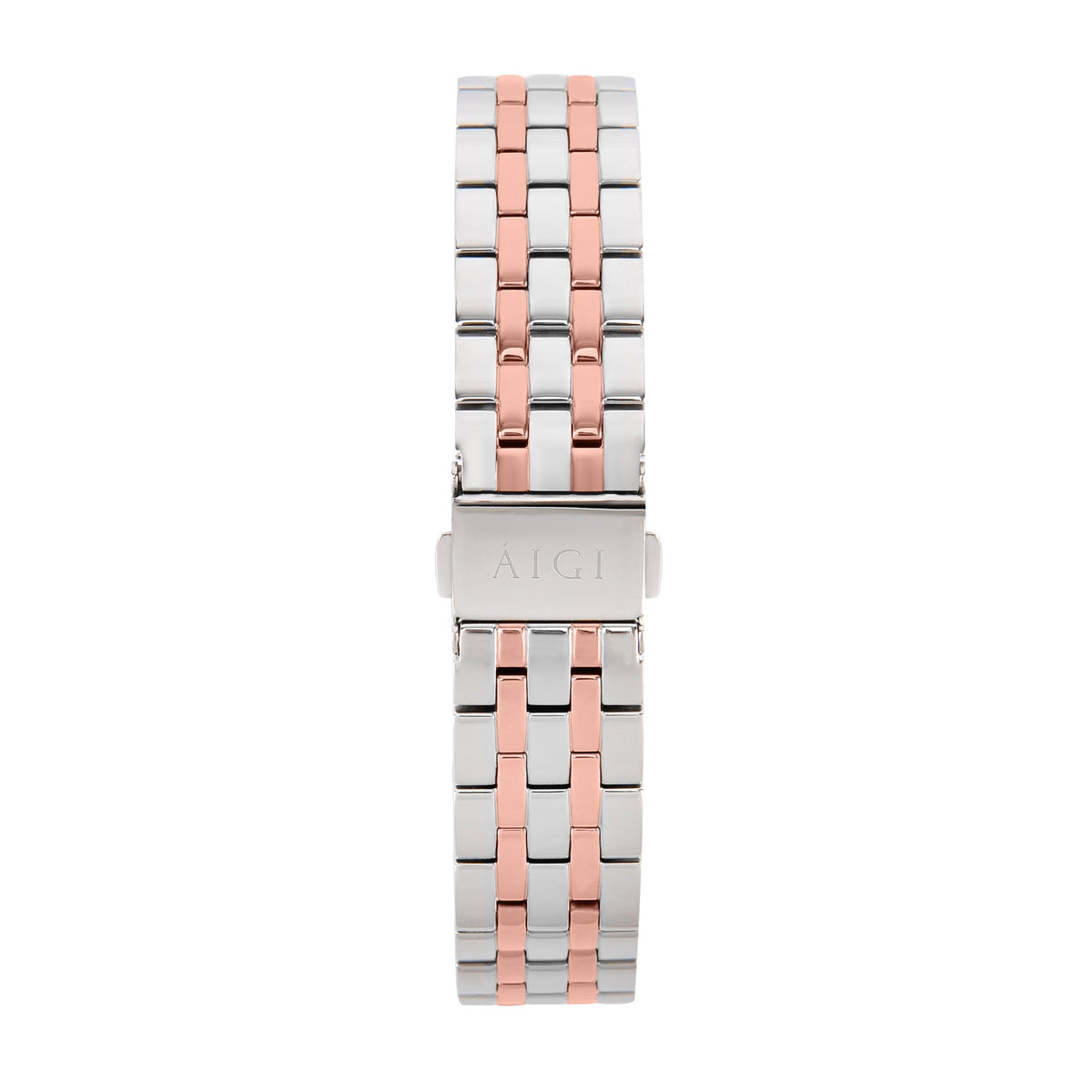 aigi klokkreim lenke two tone rosegull og sølv 14mm