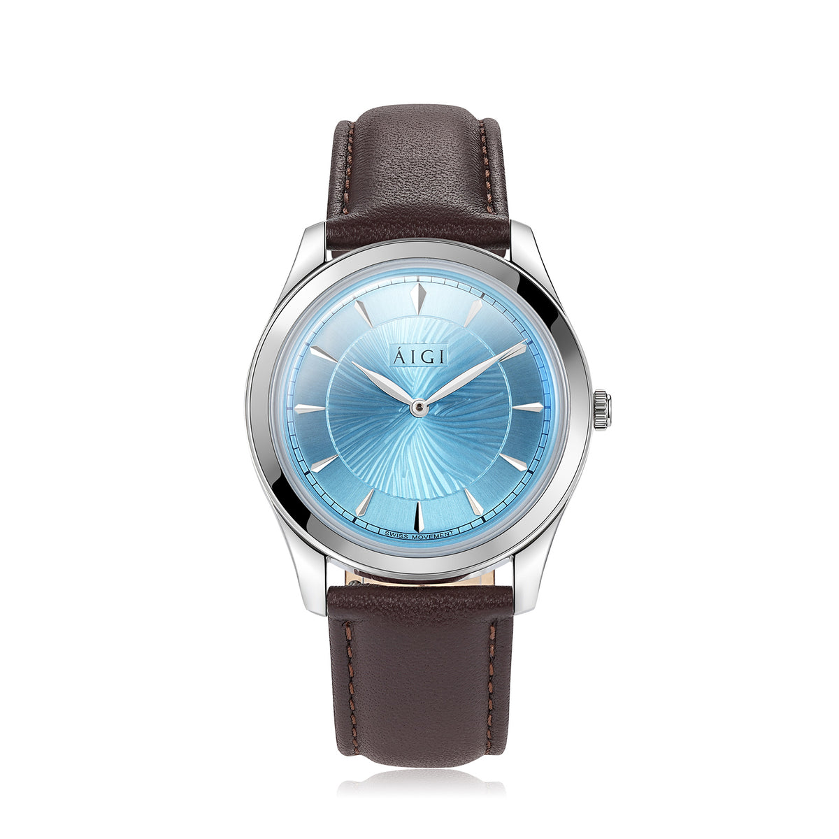 POLARBLÅ 38MM - BRUN SKINN