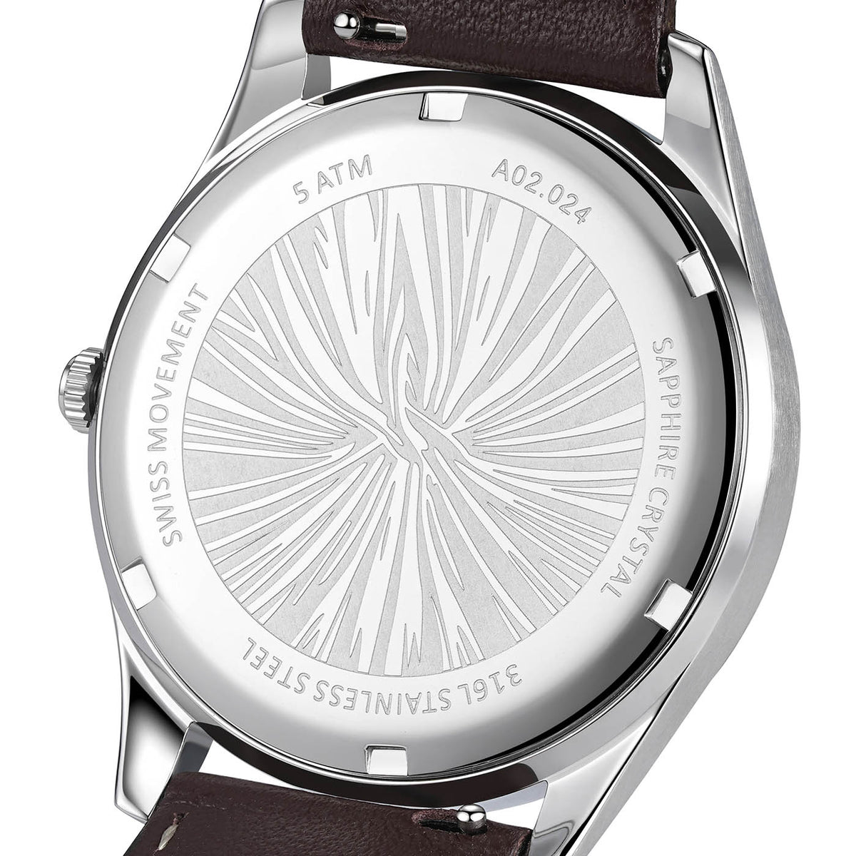POLARBLÅ 38MM - BRUN SKINN
