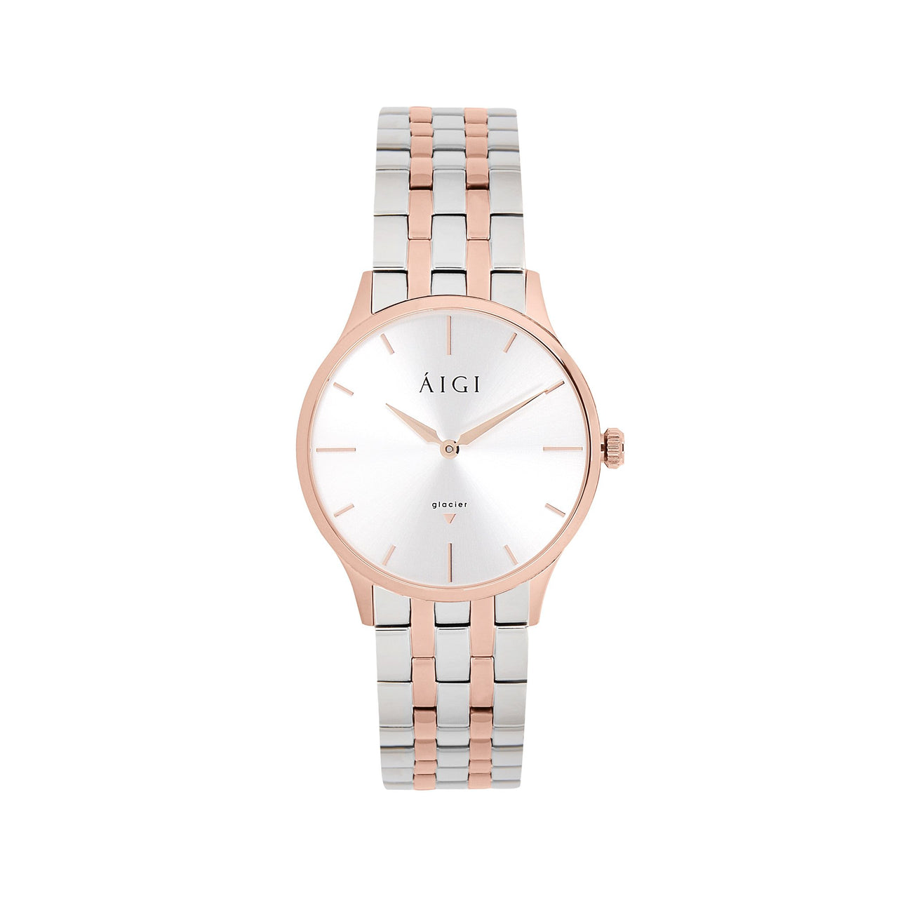 GLACIER ROSE 36MM - TWO-TONE dameklokke fra norsk klokkemerke AIGI